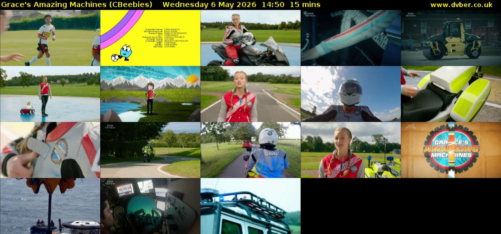 Grace's Amazing Machines (CBeebies) Wednesday 6 May 2026 14:50 - 15:05