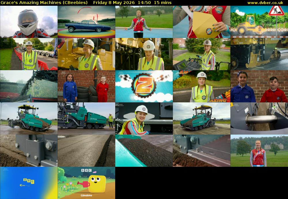 Grace's Amazing Machines (CBeebies) Friday 8 May 2026 14:50 - 15:05