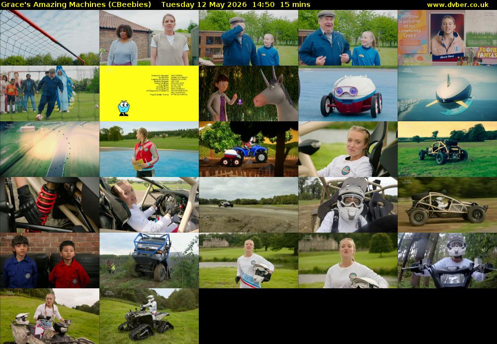 Grace's Amazing Machines (CBeebies) Tuesday 12 May 2026 14:50 - 15:05