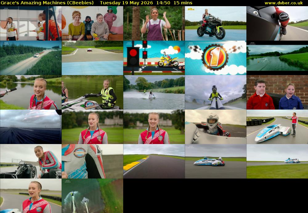 Grace's Amazing Machines (CBeebies) Tuesday 19 May 2026 14:50 - 15:05
