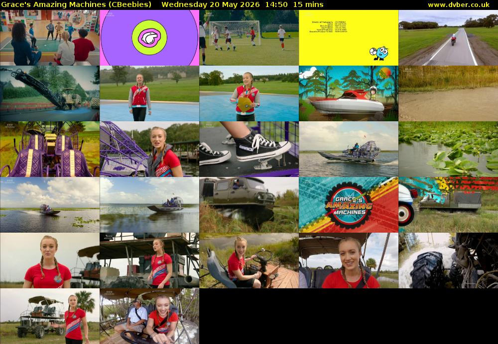 Grace's Amazing Machines (CBeebies) Wednesday 20 May 2026 14:50 - 15:05