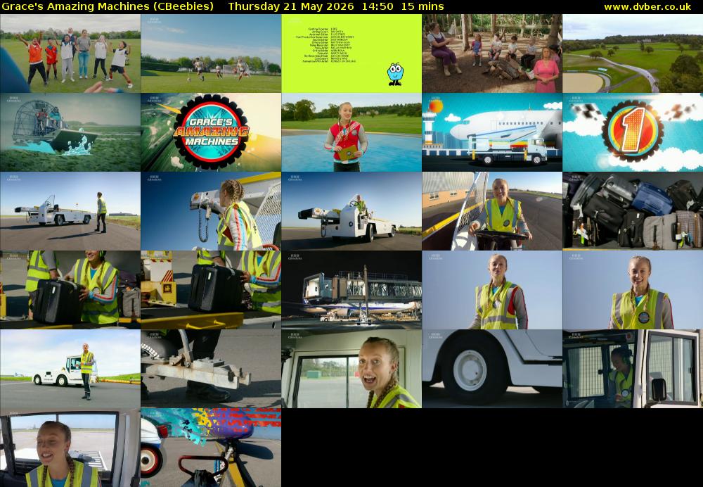Grace's Amazing Machines (CBeebies) Thursday 21 May 2026 14:50 - 15:05