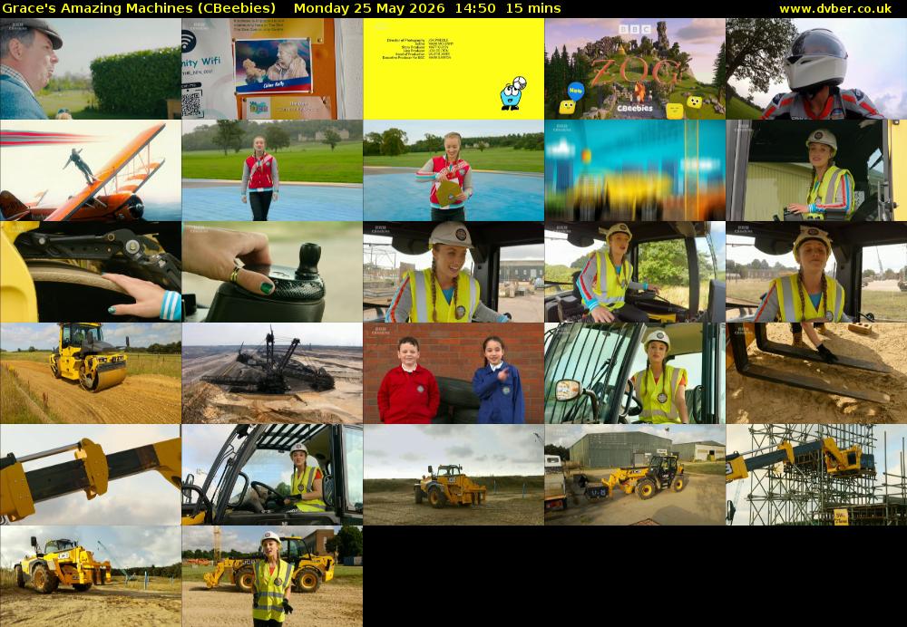 Grace's Amazing Machines (CBeebies) Monday 25 May 2026 14:50 - 15:05