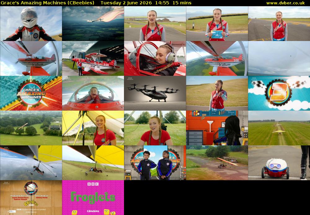 Grace's Amazing Machines (CBeebies) Tuesday 2 June 2026 14:55 - 15:10
