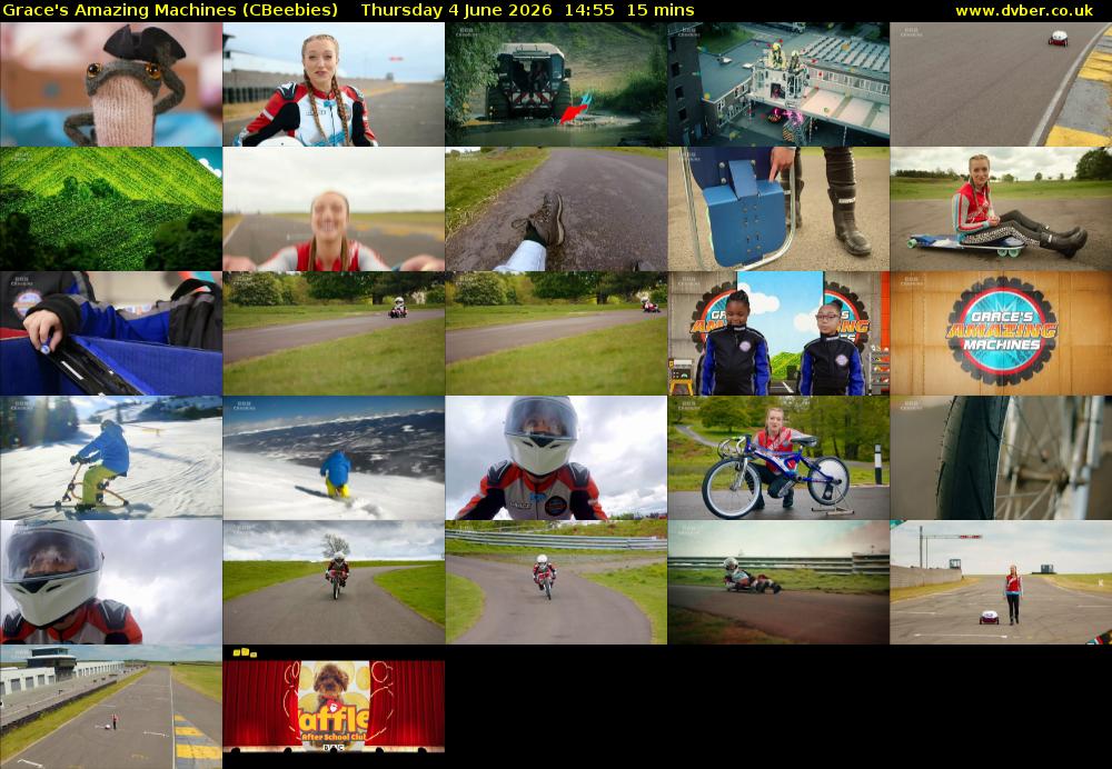 Grace's Amazing Machines (CBeebies) Thursday 4 June 2026 14:55 - 15:10