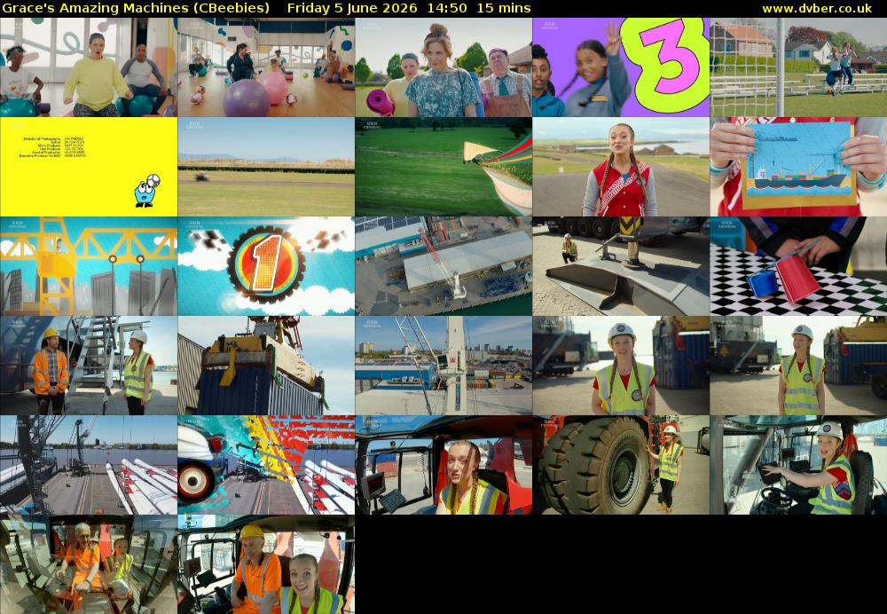 Grace's Amazing Machines (CBeebies) Friday 5 June 2026 14:50 - 15:05