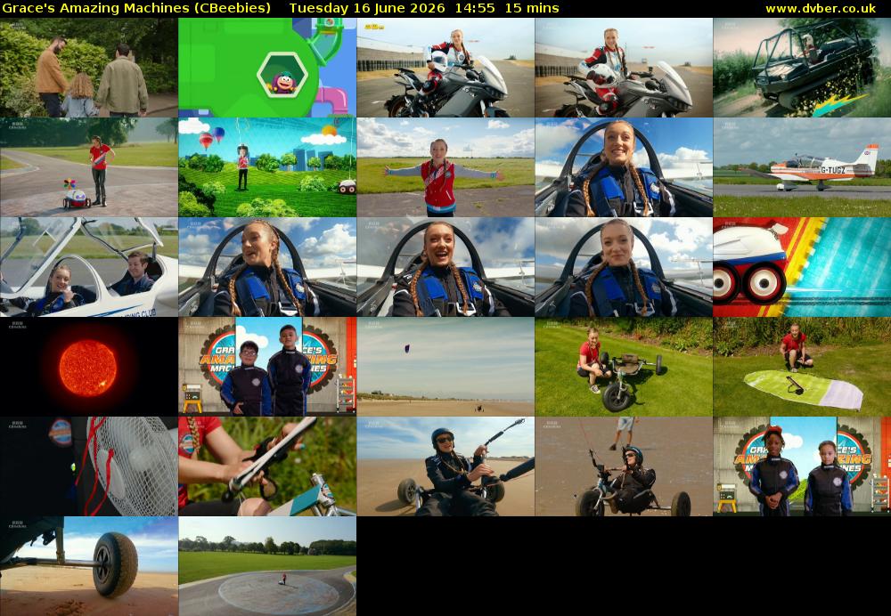 Grace's Amazing Machines (CBeebies) Tuesday 16 June 2026 14:55 - 15:10