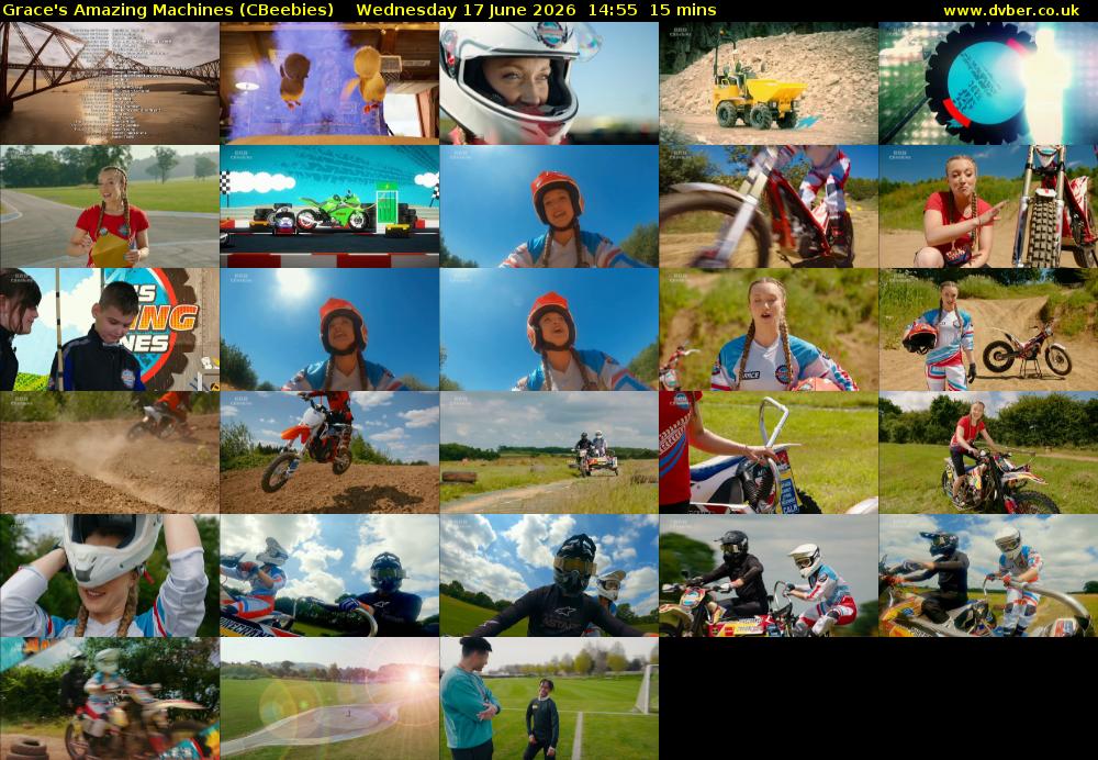 Grace's Amazing Machines (CBeebies) Wednesday 17 June 2026 14:55 - 15:10