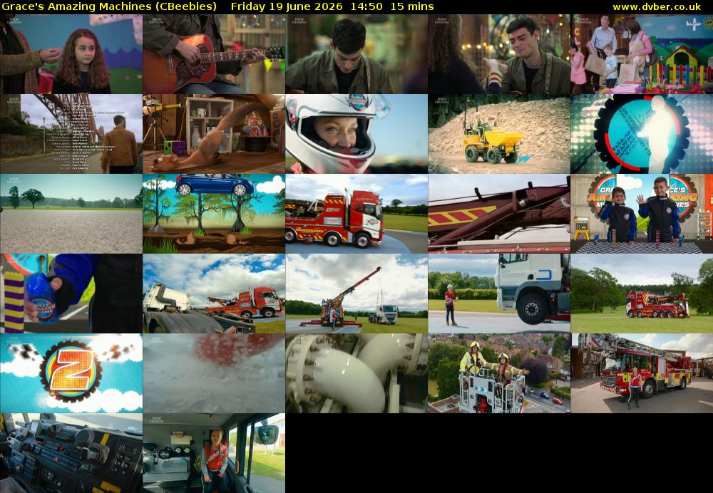 Grace's Amazing Machines (CBeebies) Friday 19 June 2026 14:50 - 15:05