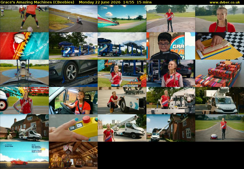 Grace's Amazing Machines (CBeebies) Monday 22 June 2026 14:55 - 15:10