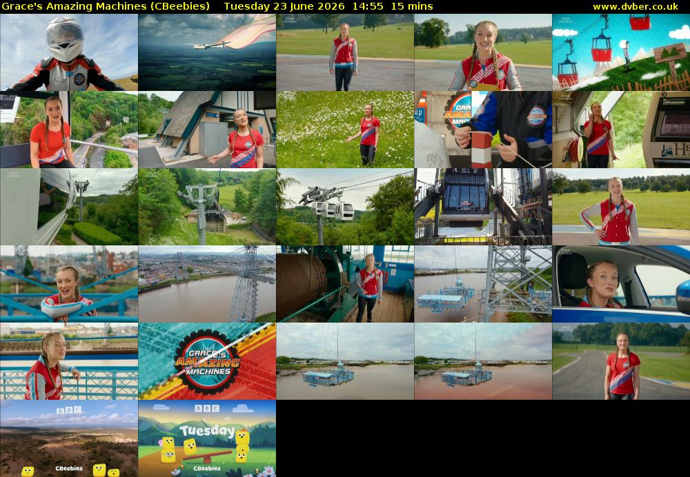 Grace's Amazing Machines (CBeebies) Tuesday 23 June 2026 14:55 - 15:10