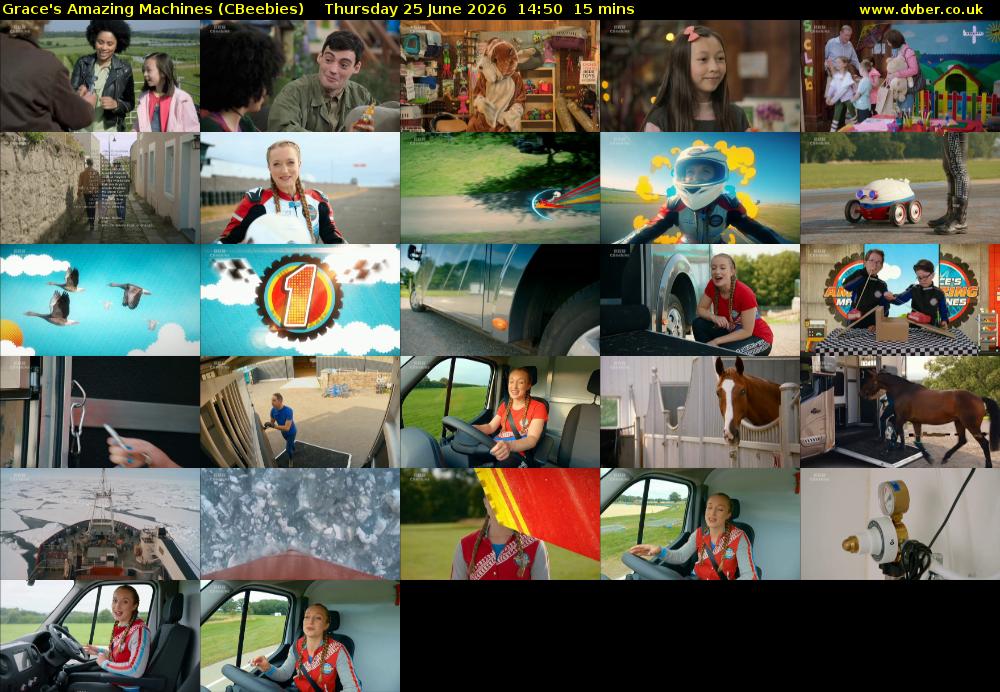 Grace's Amazing Machines (CBeebies) Thursday 25 June 2026 14:50 - 15:05