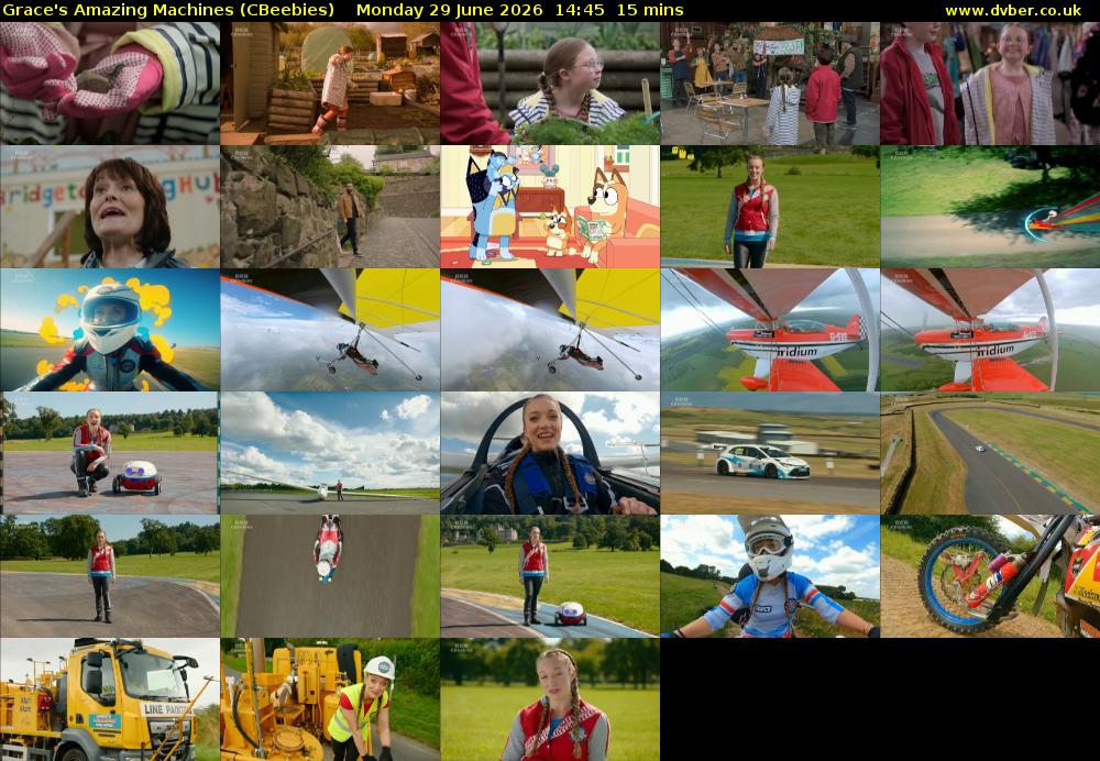 Grace's Amazing Machines (CBeebies) Monday 29 June 2026 14:45 - 15:00