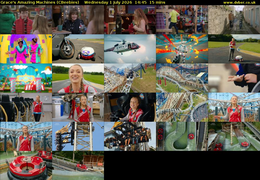 Grace's Amazing Machines (CBeebies) Wednesday 1 July 2026 14:45 - 15:00