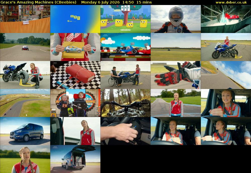 Grace's Amazing Machines (CBeebies) Monday 6 July 2026 14:50 - 15:05