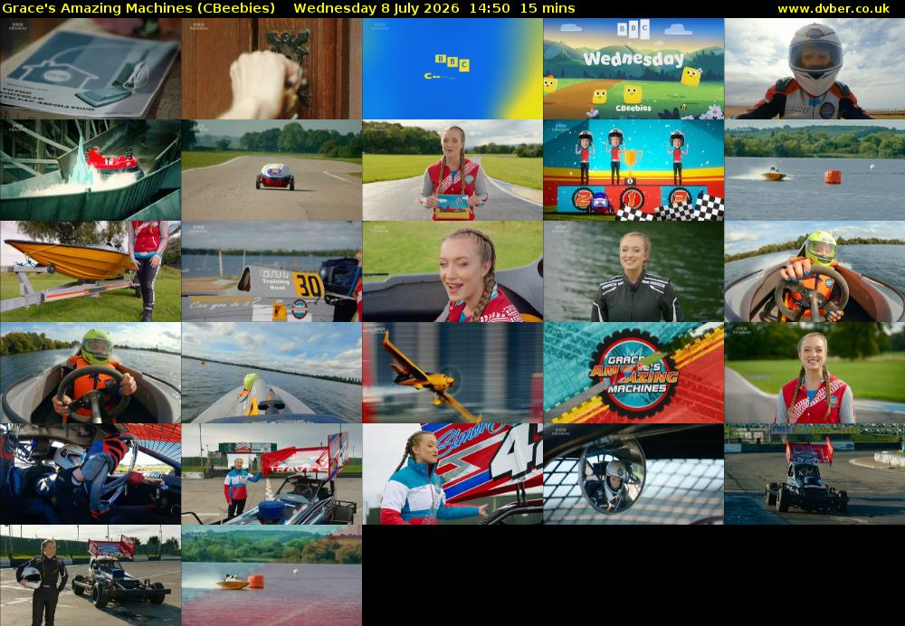 Grace's Amazing Machines (CBeebies) Wednesday 8 July 2026 14:50 - 15:05