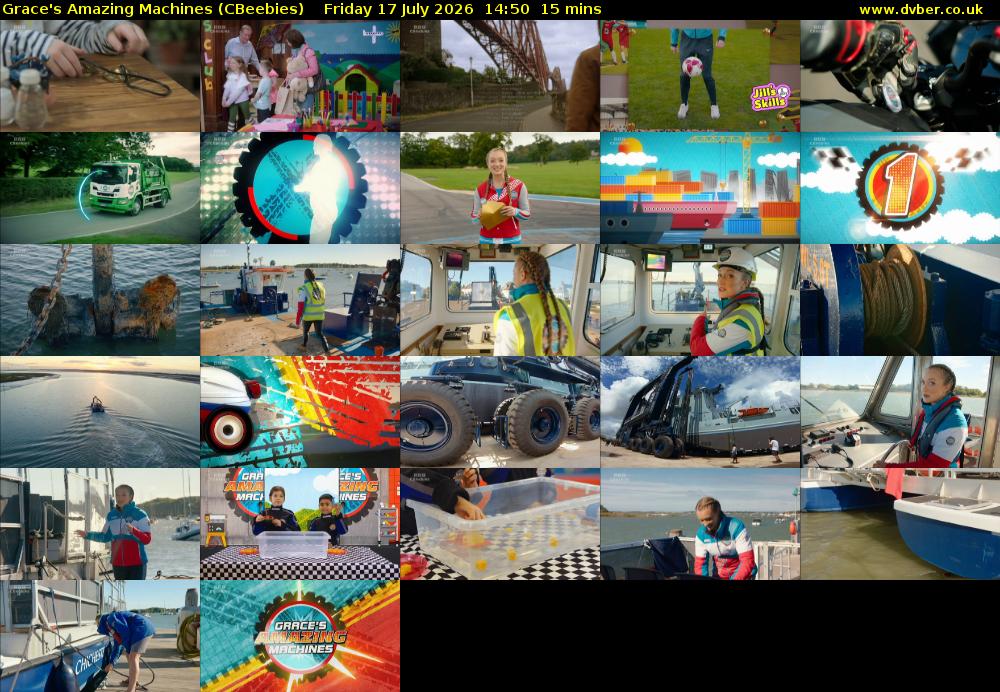 Grace's Amazing Machines (CBeebies) Friday 17 July 2026 14:50 - 15:05