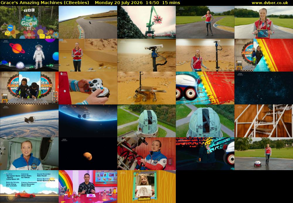 Grace's Amazing Machines (CBeebies) Monday 20 July 2026 14:50 - 15:05