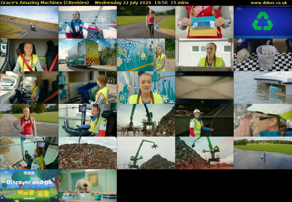 Grace's Amazing Machines (CBeebies) Wednesday 22 July 2026 14:50 - 15:05