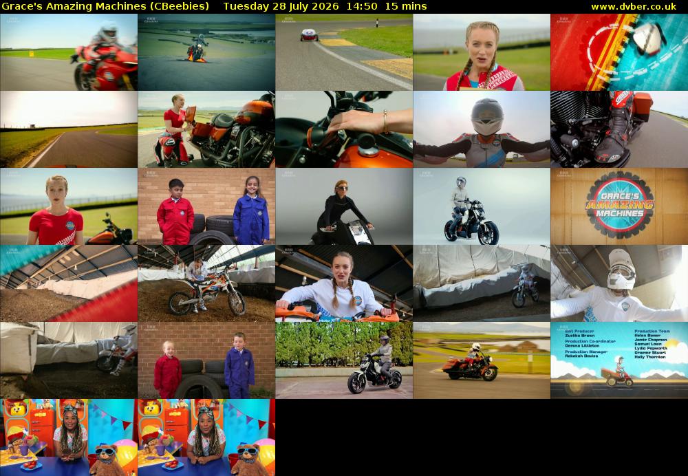 Grace's Amazing Machines (CBeebies) Tuesday 28 July 2026 14:50 - 15:05