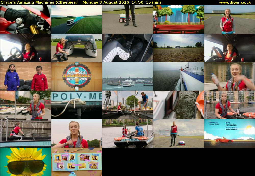 Grace's Amazing Machines (CBeebies) Monday 3 August 2026 14:50 - 15:05