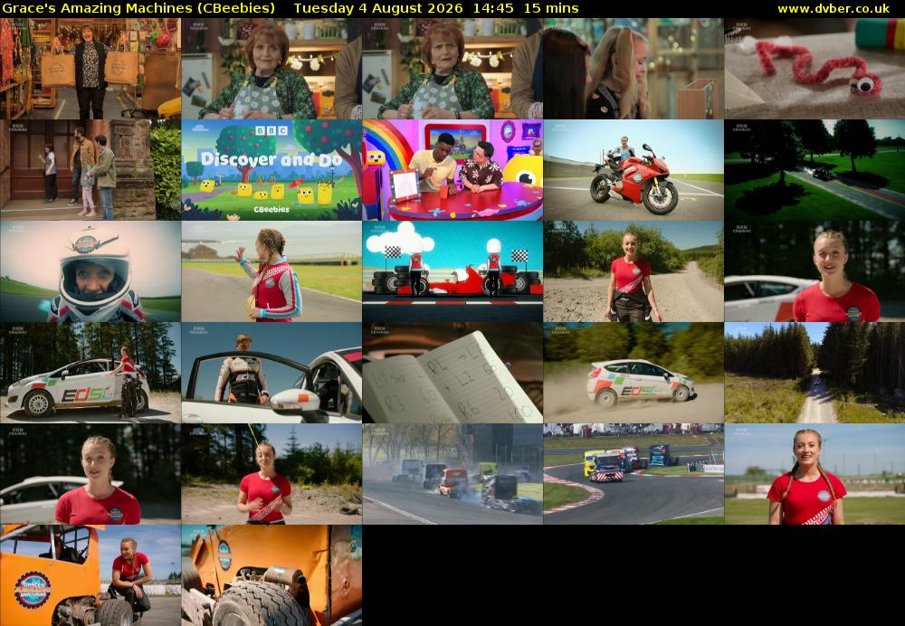 Grace's Amazing Machines (CBeebies) Tuesday 4 August 2026 14:45 - 15:00