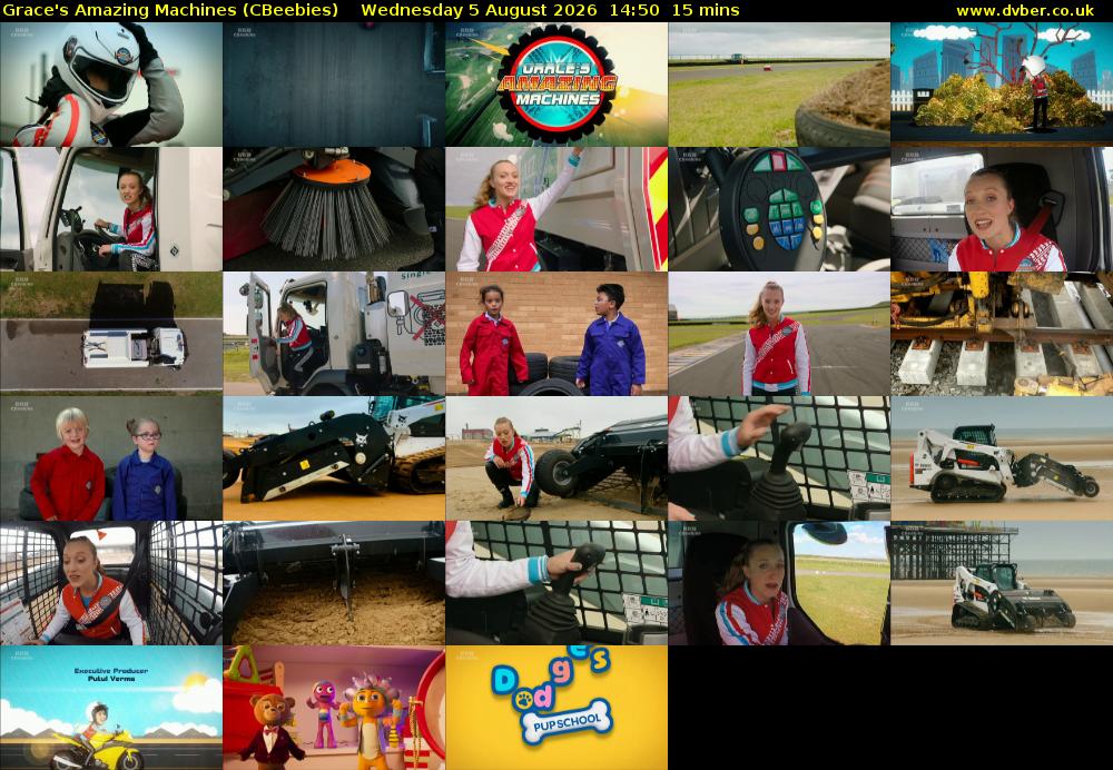 Grace's Amazing Machines (CBeebies) Wednesday 5 August 2026 14:50 - 15:05