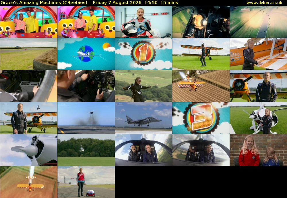 Grace's Amazing Machines (CBeebies) Friday 7 August 2026 14:50 - 15:05
