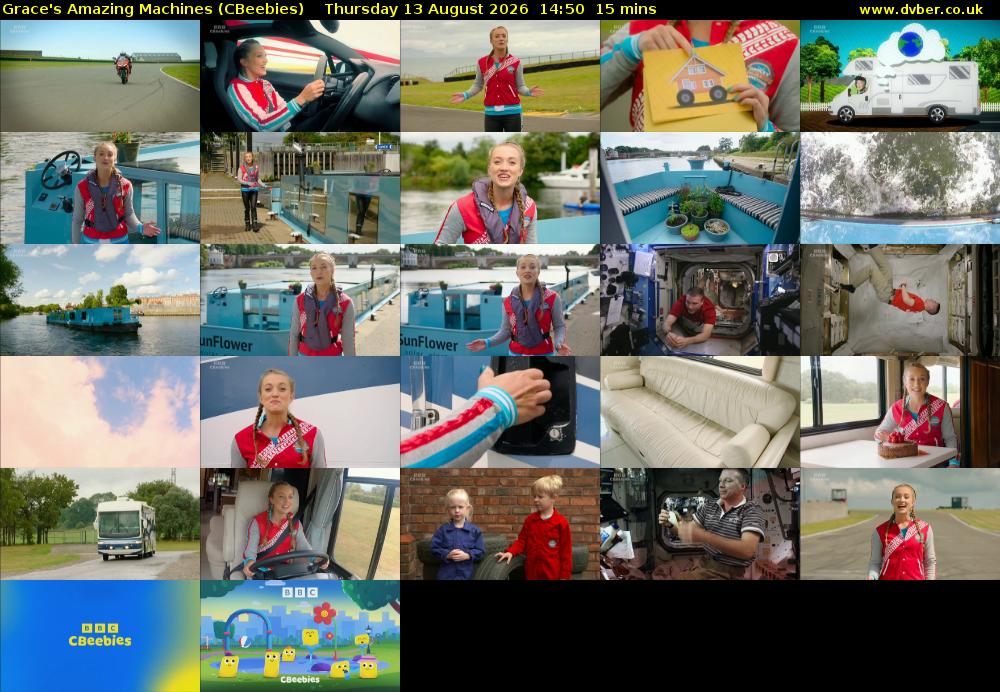 Grace's Amazing Machines (CBeebies) Thursday 13 August 2026 14:50 - 15:05