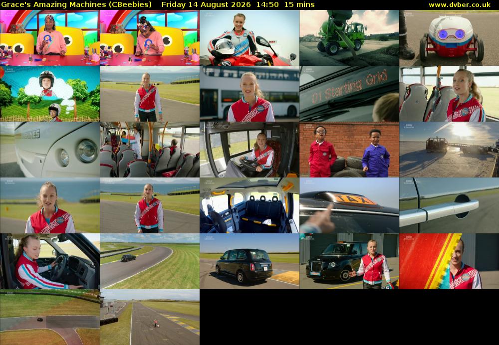 Grace's Amazing Machines (CBeebies) Friday 14 August 2026 14:50 - 15:05