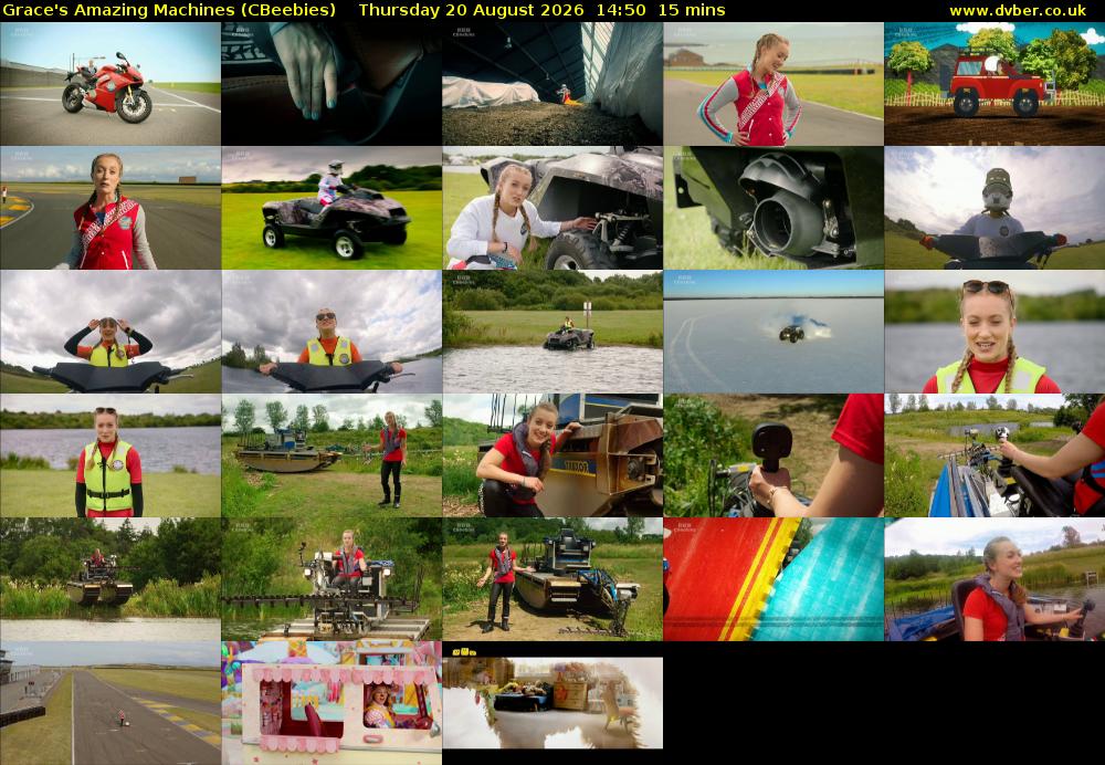 Grace's Amazing Machines (CBeebies) Thursday 20 August 2026 14:50 - 15:05
