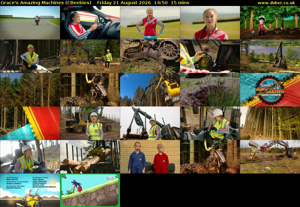 Grace's Amazing Machines (CBeebies) Friday 21 August 2026 14:50 - 15:05