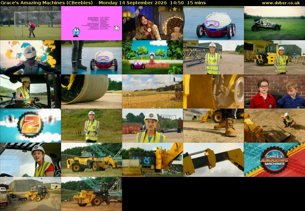 Grace's Amazing Machines (CBeebies) Monday 14 September 2026 14:50 - 15:05
