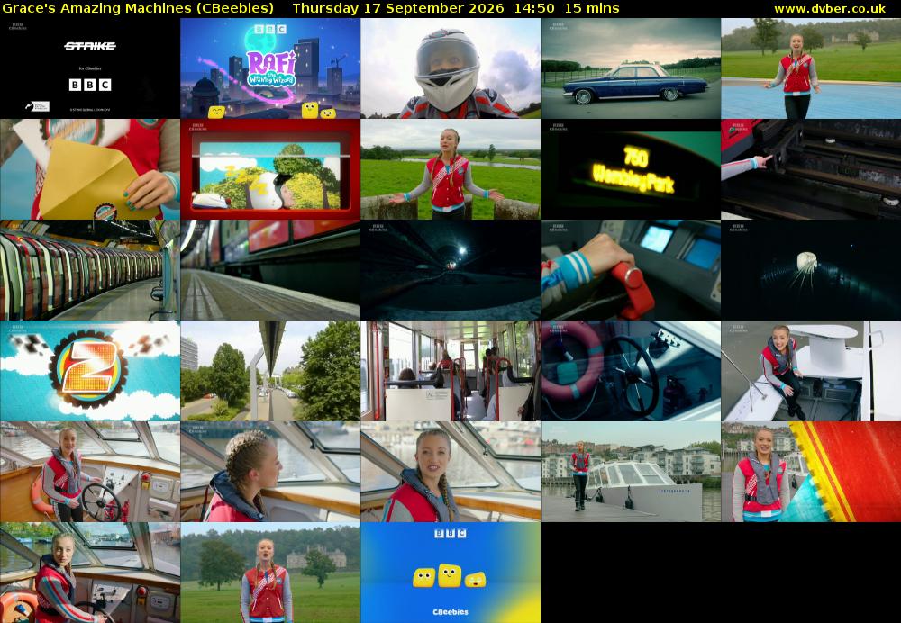 Grace's Amazing Machines (CBeebies) Thursday 17 September 2026 14:50 - 15:05