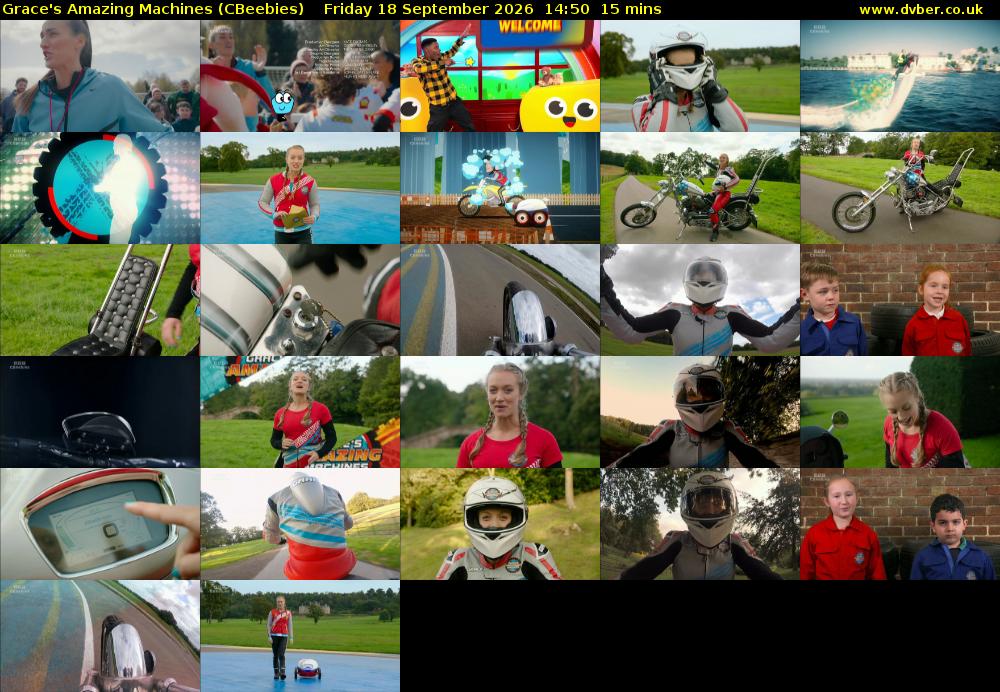 Grace's Amazing Machines (CBeebies) Friday 18 September 2026 14:50 - 15:05