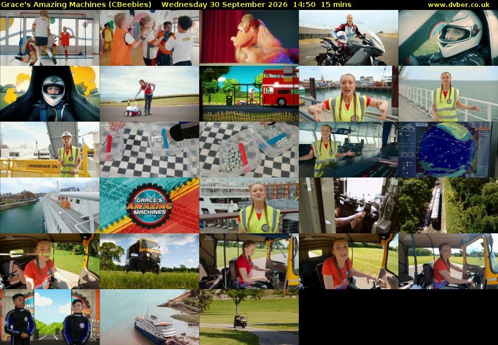 Grace's Amazing Machines (CBeebies) Wednesday 30 September 2026 14:50 - 15:05