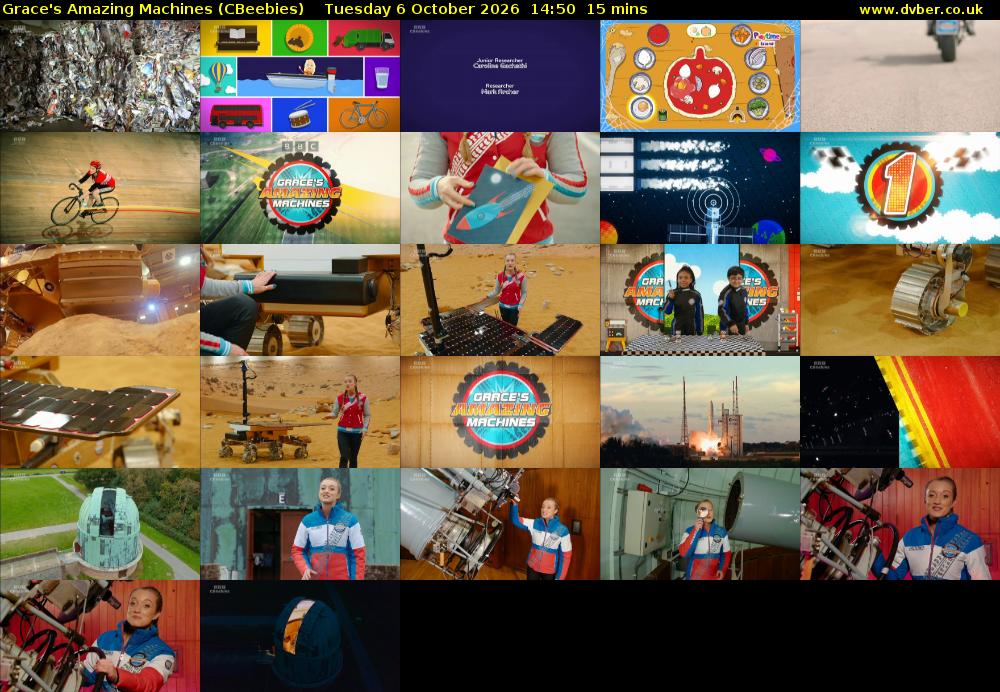 Grace's Amazing Machines (CBeebies) Tuesday 6 October 2026 14:50 - 15:05