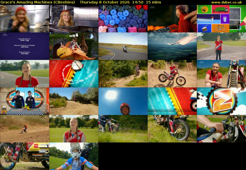 Grace's Amazing Machines (CBeebies) Thursday 8 October 2026 14:50 - 15:05