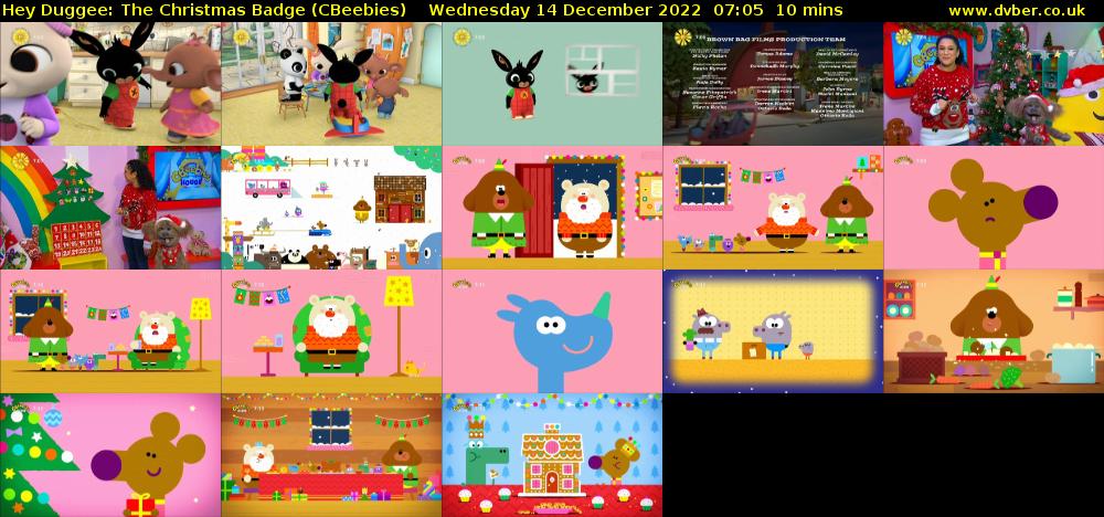 Hey Duggee: The Christmas Badge (CBeebies) Wednesday 14 December 2022 07:05 - 07:15