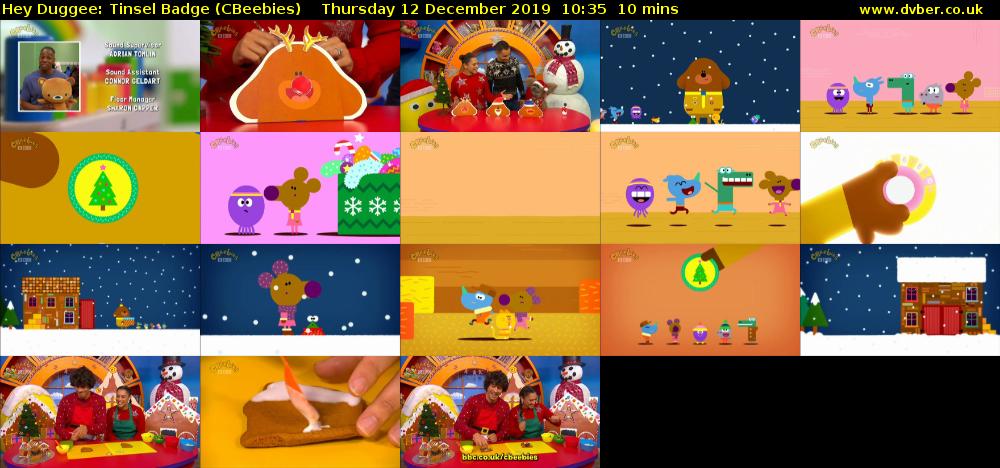 Hey Duggee: Tinsel Badge (CBeebies) Thursday 12 December 2019 10:35 - 10:45