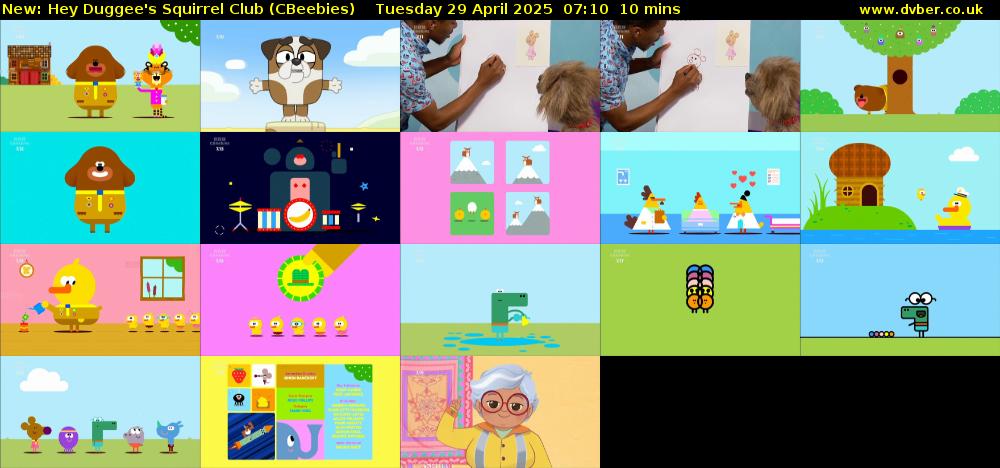 Hey Duggee's Squirrel Club (CBeebies) Tuesday 29 April 2025 07:10 - 07:20