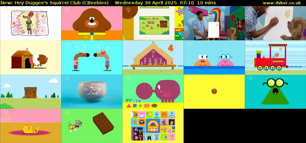 Hey Duggee's Squirrel Club (CBeebies) Wednesday 30 April 2025 07:10 - 07:20