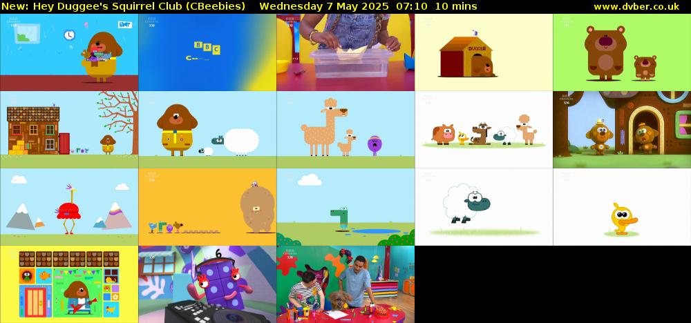 Hey Duggee's Squirrel Club (CBeebies) Wednesday 7 May 2025 07:10 - 07:20