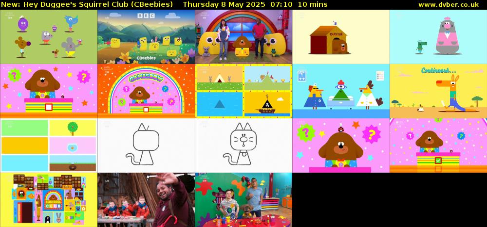 Hey Duggee's Squirrel Club (CBeebies) Thursday 8 May 2025 07:10 - 07:20