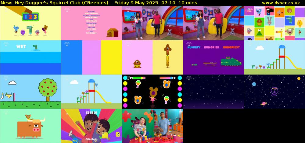 Hey Duggee's Squirrel Club (CBeebies) Friday 9 May 2025 07:10 - 07:20
