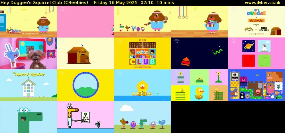 Hey Duggee's Squirrel Club (CBeebies) Friday 16 May 2025 07:10 - 07:20