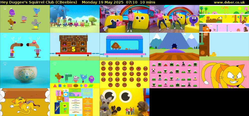 Hey Duggee's Squirrel Club (CBeebies) Monday 19 May 2025 07:10 - 07:20