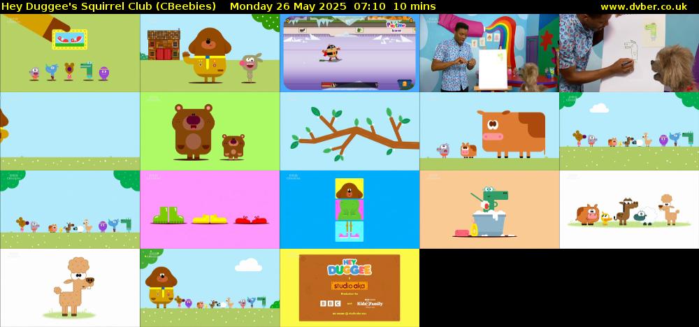 Hey Duggee's Squirrel Club (CBeebies) Monday 26 May 2025 07:10 - 07:20