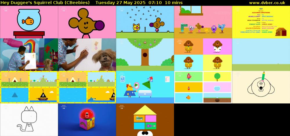 Hey Duggee's Squirrel Club (CBeebies) Tuesday 27 May 2025 07:10 - 07:20