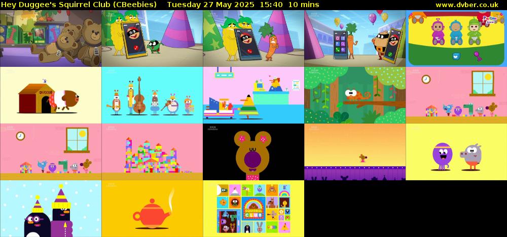 Hey Duggee's Squirrel Club (CBeebies) Tuesday 27 May 2025 15:40 - 15:50